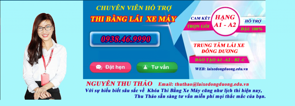 Thi bằng lái xe máy a1 thu thảo