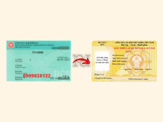 đổi bằng lái xe Hồng Kông sang Việt Nam